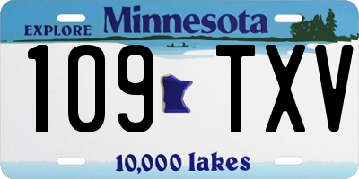 MN license plate 109TXV