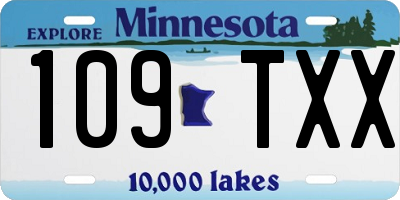 MN license plate 109TXX