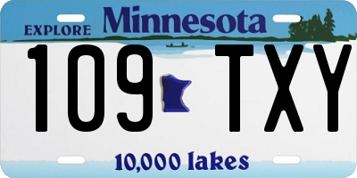 MN license plate 109TXY