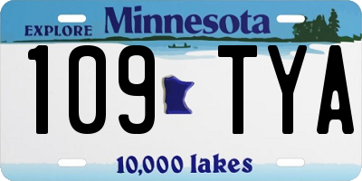 MN license plate 109TYA