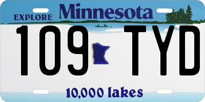 MN license plate 109TYD