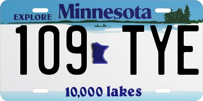 MN license plate 109TYE