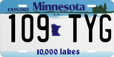 MN license plate 109TYG