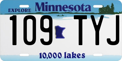 MN license plate 109TYJ