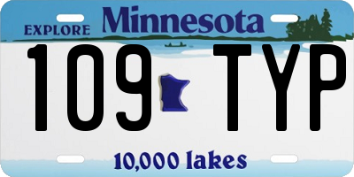 MN license plate 109TYP