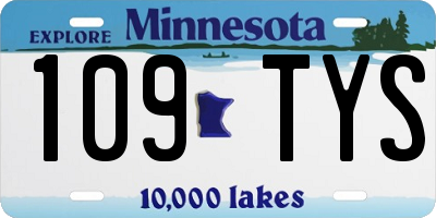 MN license plate 109TYS