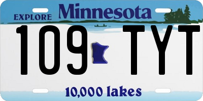 MN license plate 109TYT