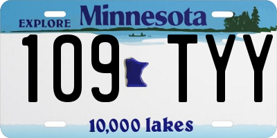 MN license plate 109TYY