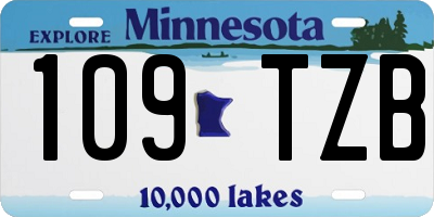 MN license plate 109TZB