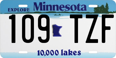 MN license plate 109TZF