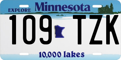 MN license plate 109TZK