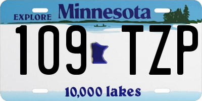 MN license plate 109TZP