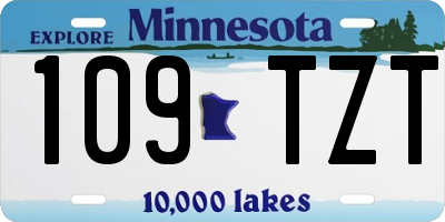 MN license plate 109TZT