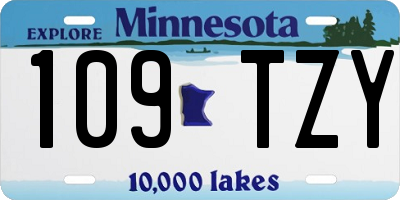 MN license plate 109TZY