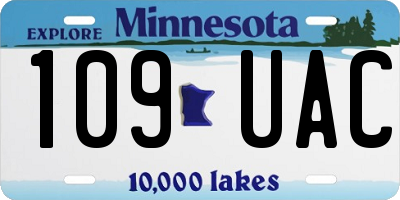 MN license plate 109UAC