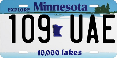 MN license plate 109UAE