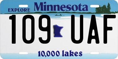 MN license plate 109UAF