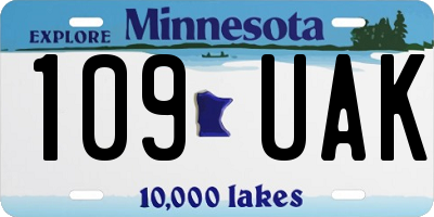 MN license plate 109UAK