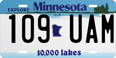 MN license plate 109UAM