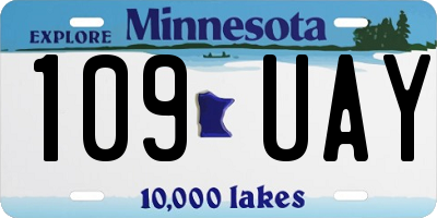 MN license plate 109UAY