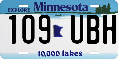 MN license plate 109UBH