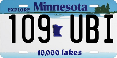 MN license plate 109UBI