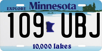 MN license plate 109UBJ