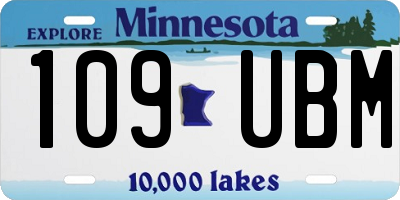 MN license plate 109UBM