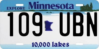 MN license plate 109UBN