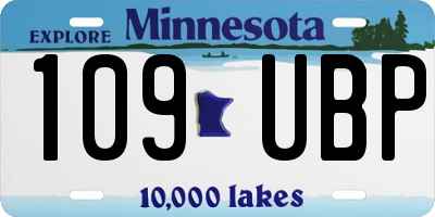 MN license plate 109UBP