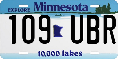 MN license plate 109UBR