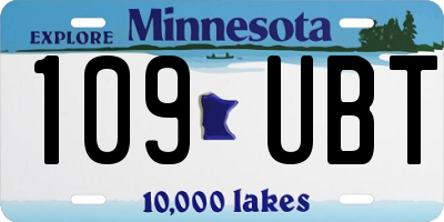 MN license plate 109UBT