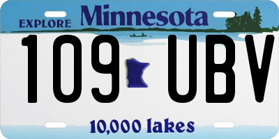 MN license plate 109UBV