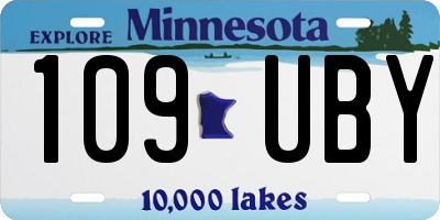 MN license plate 109UBY