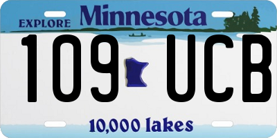 MN license plate 109UCB