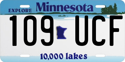 MN license plate 109UCF