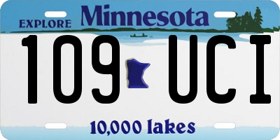MN license plate 109UCI