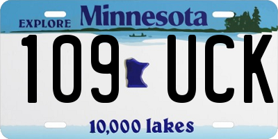 MN license plate 109UCK