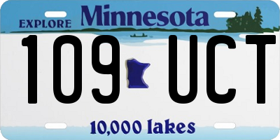 MN license plate 109UCT