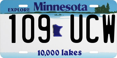 MN license plate 109UCW