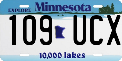 MN license plate 109UCX