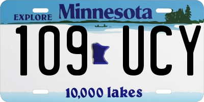 MN license plate 109UCY
