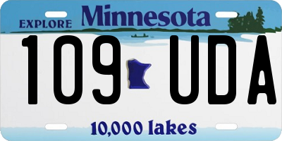 MN license plate 109UDA