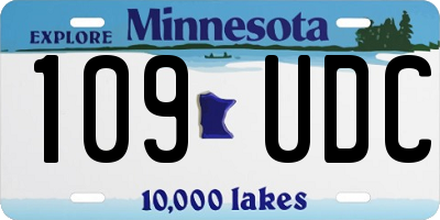 MN license plate 109UDC