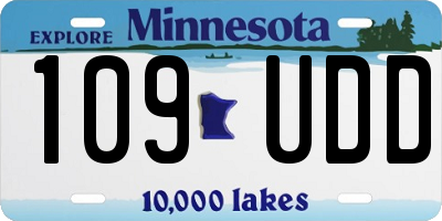 MN license plate 109UDD