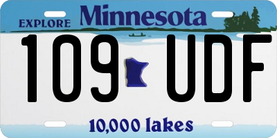 MN license plate 109UDF