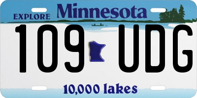 MN license plate 109UDG