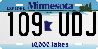 MN license plate 109UDJ