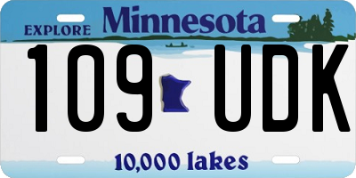 MN license plate 109UDK