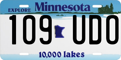 MN license plate 109UDO